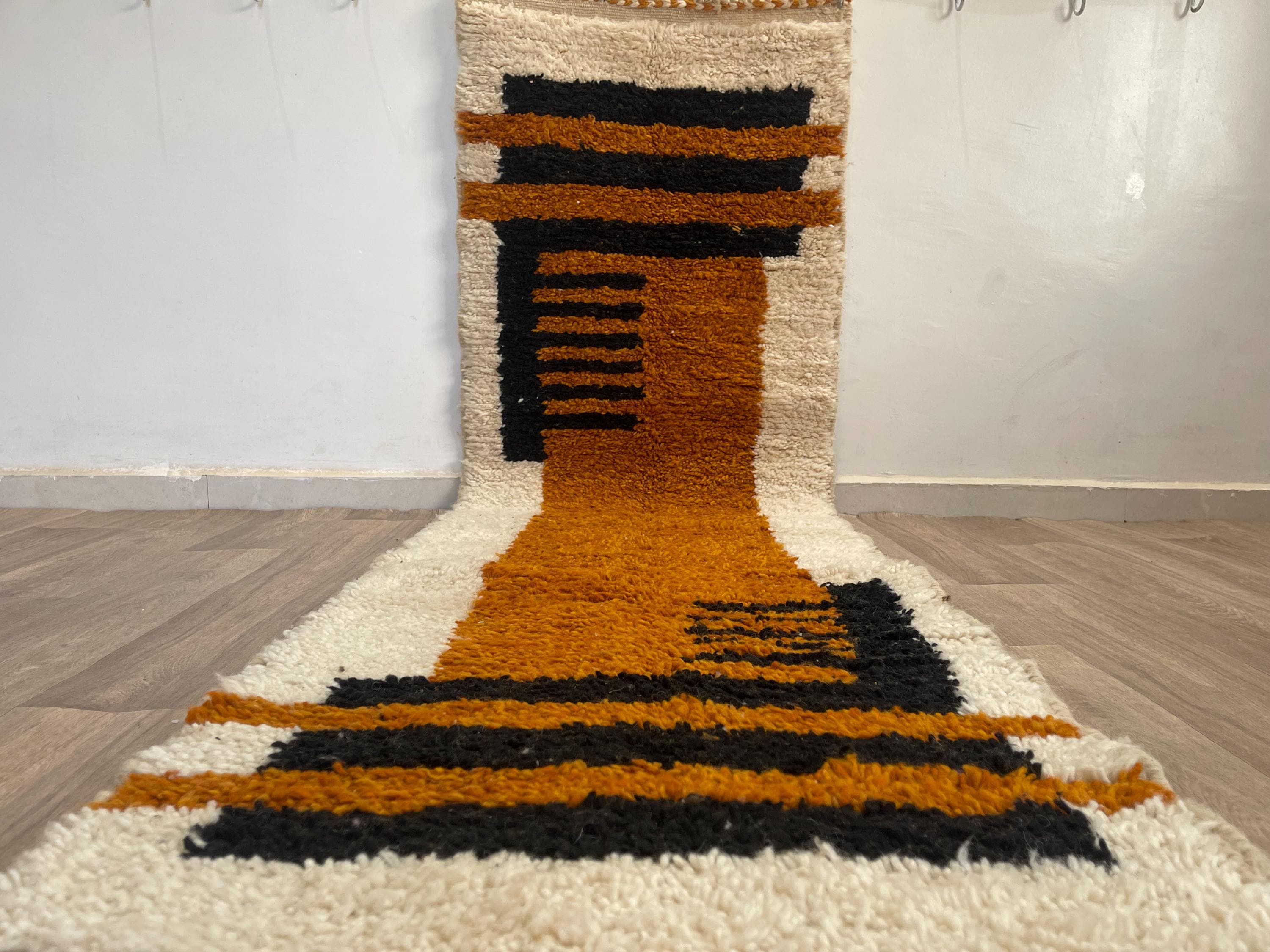 Moroccan Brown Runner Rug - 2.3x8